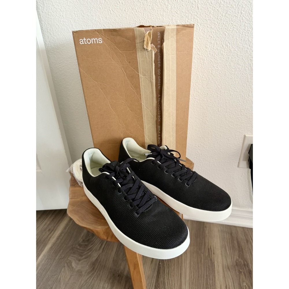 Atoms Model 001 Shoes NEW in Box Sneakers Men 9.5 Women 11 Black Comfort Slip On